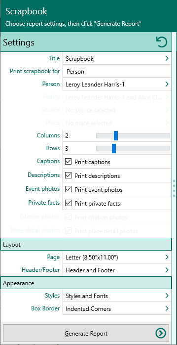 RM9_Publish-Reports-Scrapbook-Settings