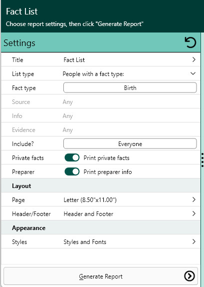 RM_Publish-Reports-FactList