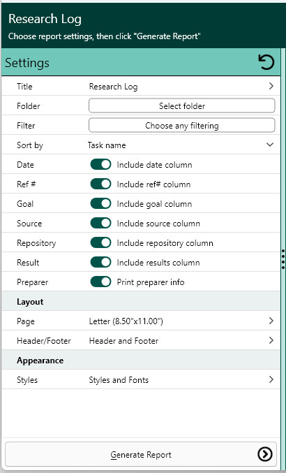 RM_Publish-Reports-ResearchLog-Settings